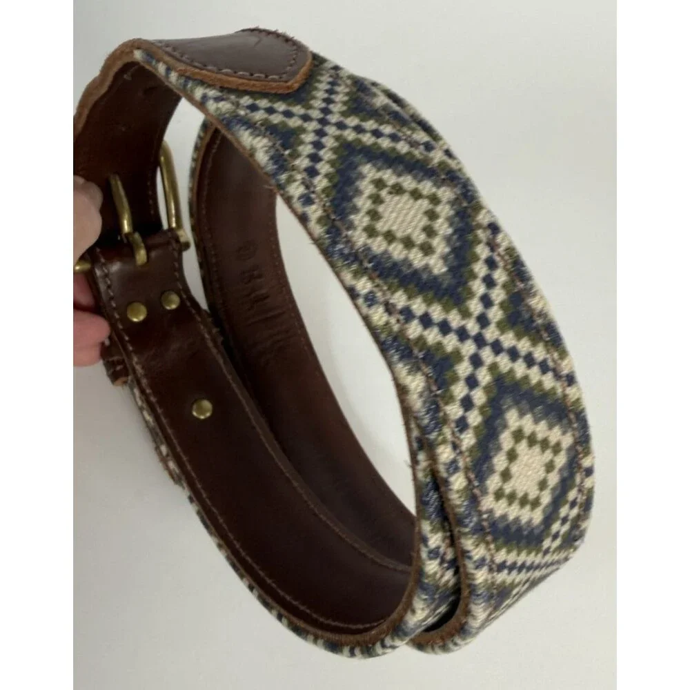 Western TSG Casual Leather and Canvas Belt Men’s 34 Southwest Design Quality
